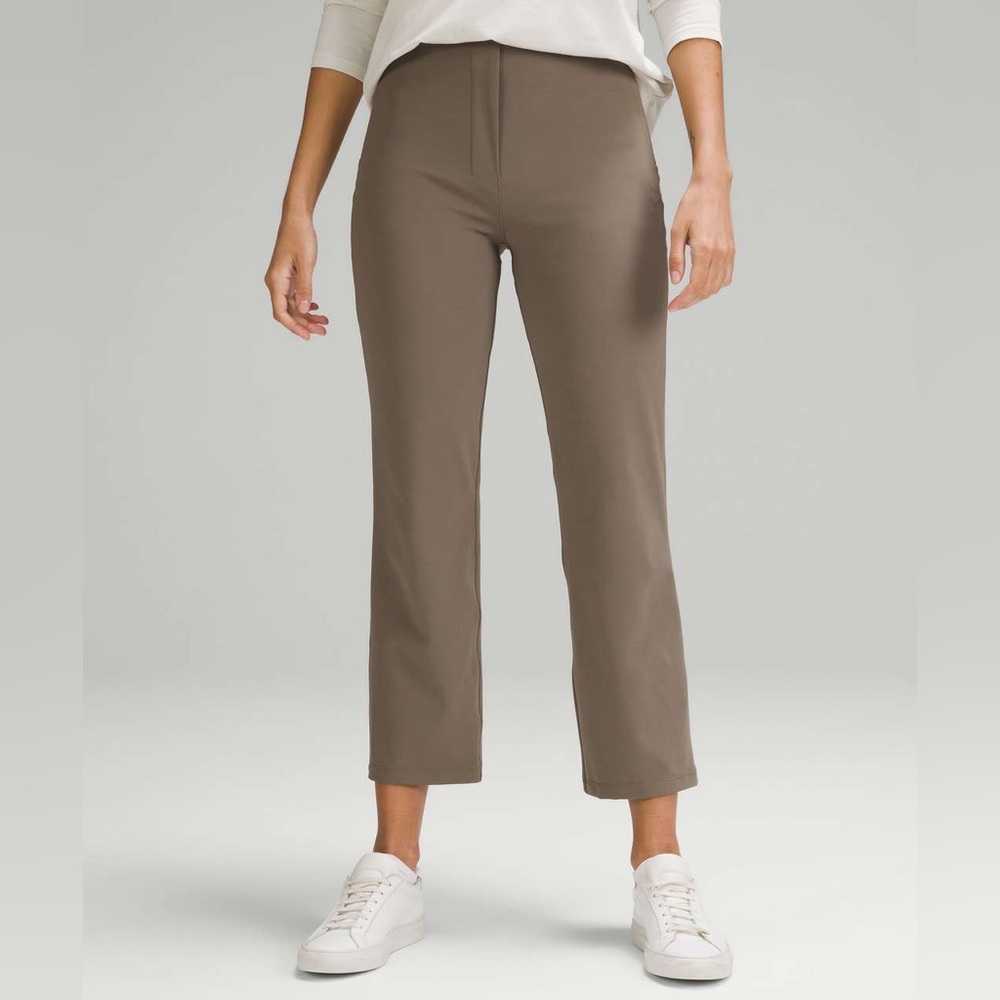 lululemon athletica Taupe Cropped Straight Leg Pants